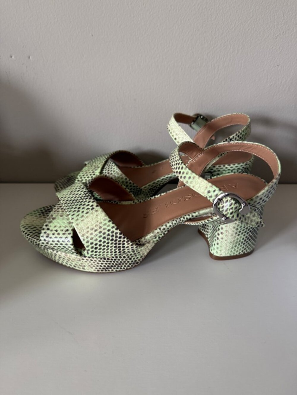 Aerosoles Women's COSMOS Heeled Sandal, Gleam Snake Print Leather, 8W - Picture 3 of 9